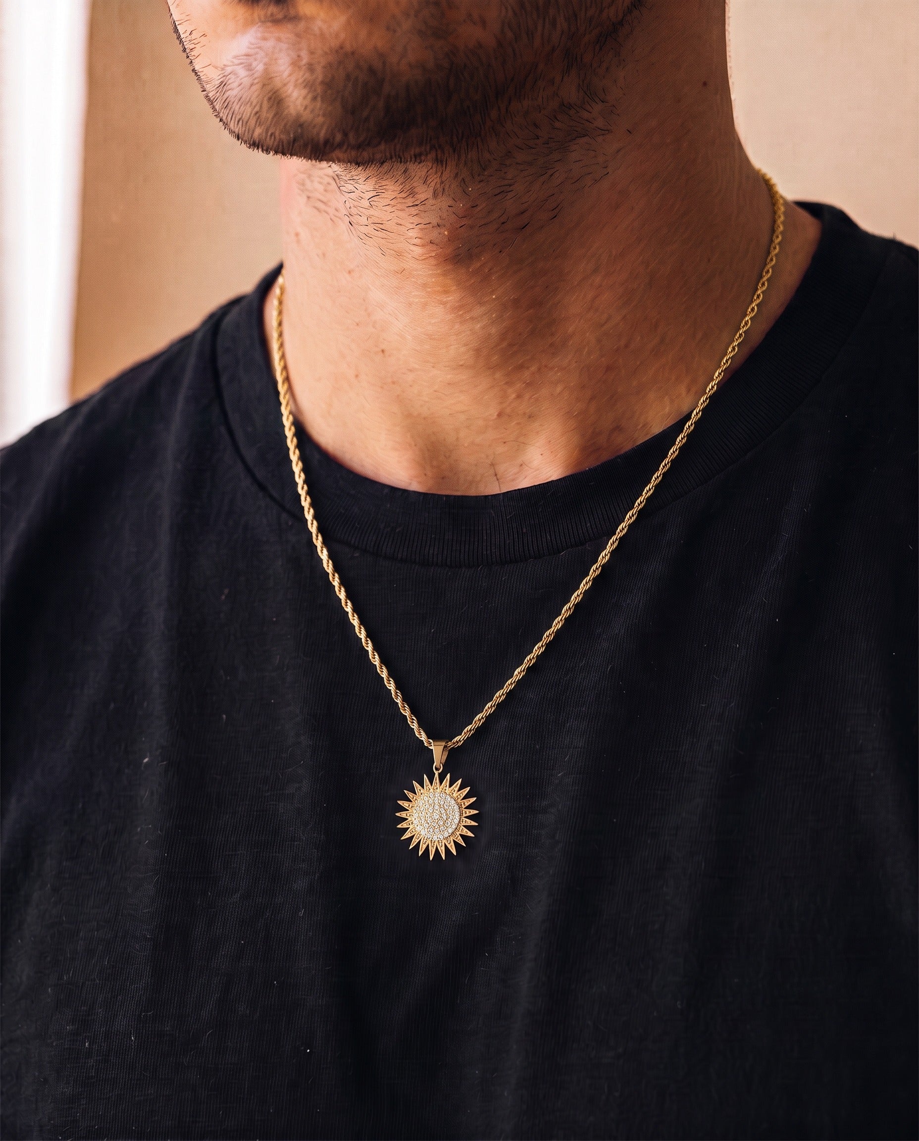 Kurdistan Sun Necklace 18K Gold Plated | Men